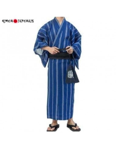 Yukata Japonais Homme  Mizuki brillant des détails fins