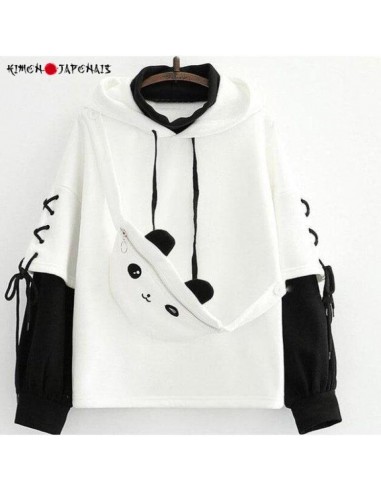 Hoodie Kawaii Happy Panda Voir les baskets