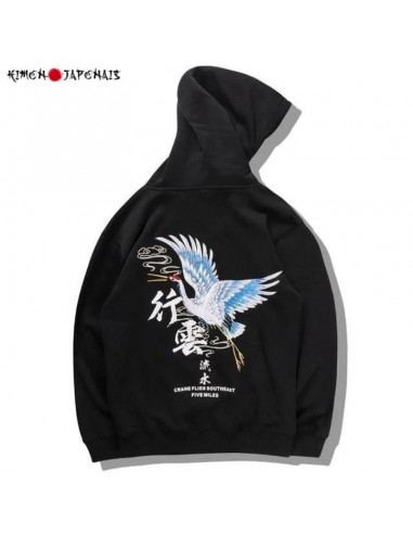 Hoodie Grue Japonaise Véritable concentré