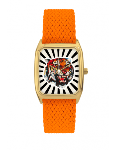 Montre - Signature. Bengale Noir - Perlon Orange - Laps france